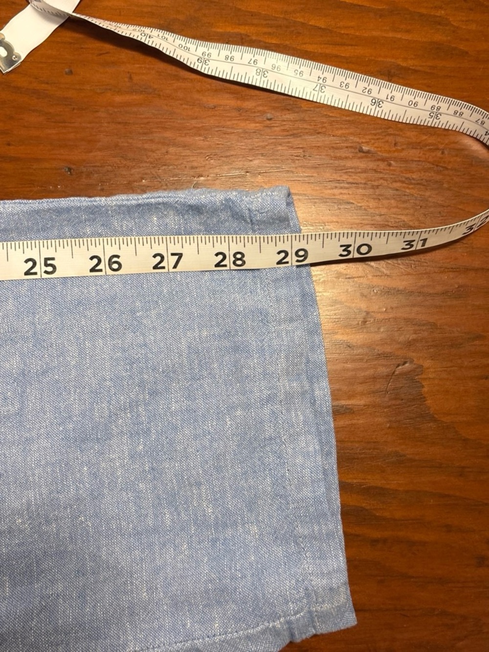 Light Blue Linen-Blend Tie-Waist Wide Leg Pants w/pockets size M - Picture 6 of 6